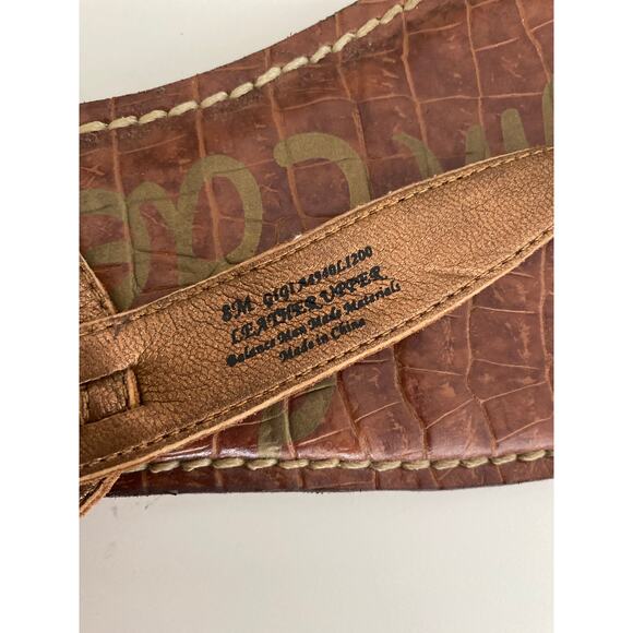 Sam Edelman Gigi Brown T Strap Flat Sandal Leather Thong Ankle Strap 8 38 - Picture 4 of 7